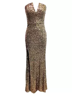 Платье-русалка Fernanda с пайетками Dress The Population, золото
