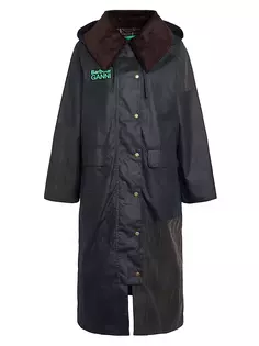 Пальто из вощеного хлопка Barbour x Ganni Burghley Barbour, цвет navy classic