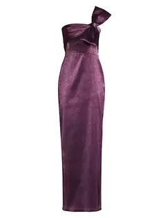 Атласное платье на одно плечо Bisella Black Halo, фиолетовый
