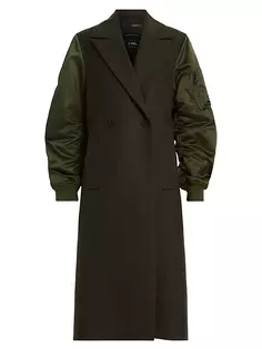 Пальто Paulah смешанного цвета Allsaints, цвет khaki green