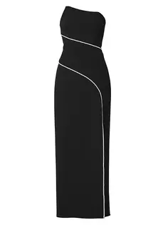 Асимметричное платье без бретелек из крепа Eva Shoshanna, цвет jet