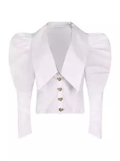 Блуза из поплина на пуговицах в форме сердца Philadelphia Anne Fontaine, белый