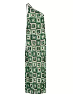 Платье макси крючком с лемонграссом Johanna Ortiz, зеленый