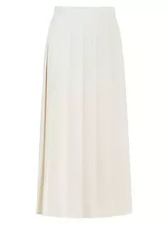 Плиссированная юбка-миди-трапеция Polo Ralph Lauren, цвет andover cream