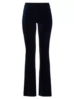 Бархатные расклешенные брюки Bellini Avenue Montaigne, темно-синий