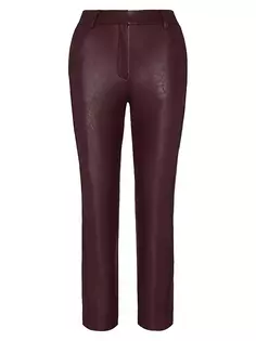 Укороченные прямые брюки из искусственной кожи Commando, цвет oxblood