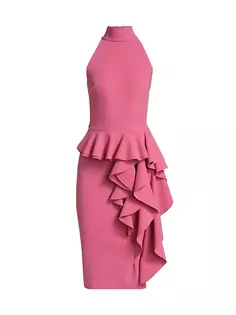 Платье-футляр с рюшами и баской Chiara Boni La Petite Robe, цвет romantic