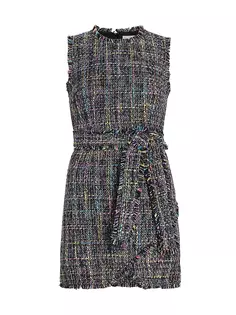 Твидовое мини-платье Rochelle с поясом Cinq À Sept, черный