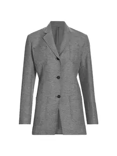 Вязаный шерстяной пиджак Toteme, серый