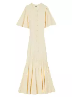 Трикотажное платье миди Sandro, цвет natural