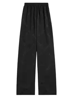 Спортивные брюки Bal Diagonal Allover с эффектом струящейся ткани Balenciaga, черный