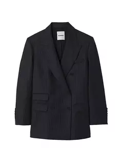 Полосатый костюмный пиджак Sandro, серый