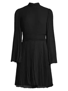 Мини-платье Rosemary со складками и плиссировкой Milly, черный