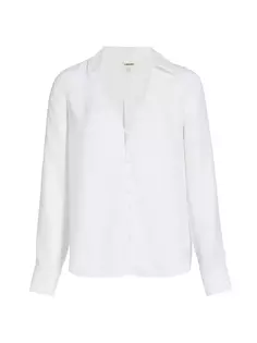 Блузка Kori с кружевной отделкой L&apos;Agence, белый L'agence