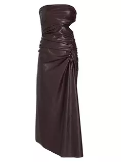 Платье макси без бретелек из искусственной кожи A.L.C., цвет chocolate plum