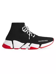 Кроссовки Speed 2.0 на шнуровке из переработанного трикотажа Balenciaga, черный