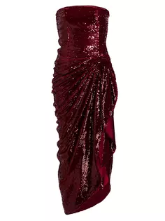 Корсетное платье без бретелек с пайетками ши Cinq À Sept, цвет oxblood