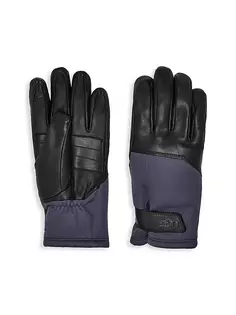 Кожаные перчатки на запястьях Ugg, темно-синий