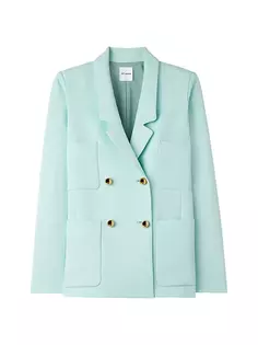 Приталенная куртка из кади из эластичного кади Collection Line St. John, цвет mint
