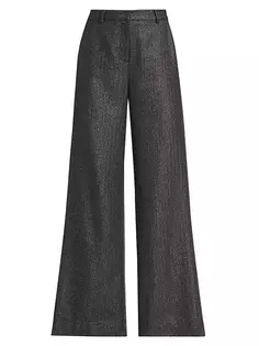 Широкие брюки из смесовой шерсти с узором «елочка» Pilar L&apos;Agence, цвет grey herringbone L'agence