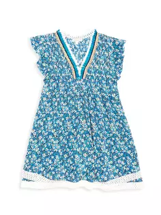 Мини-платье Sasha для маленьких девочек и девочек Poupette St Barth, синий