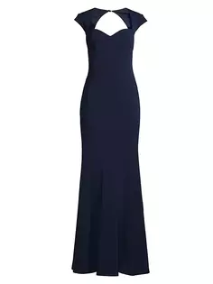 Платье в форме сердца с короткими рукавами Aidan Mattox, цвет twilight