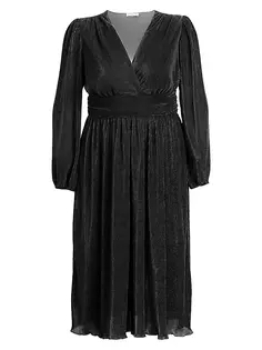 Плиссированное платье миди с длинными рукавами Sophie Kiyonna, цвет onyx