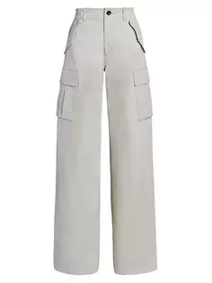 Широкие брюки из искусственной замши Sacai, бежевый