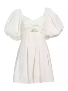 Платье миди с объемными рукавами и вырезами Serilda Astr The Label, белый