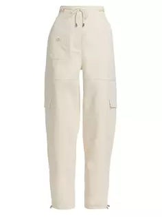 Широкие хлопковые брюки карго Toteme, экрю