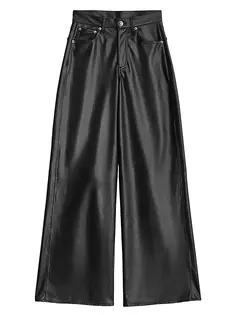 Широкие брюки Sofie из искусственной кожи Rag &amp; Bone, черный