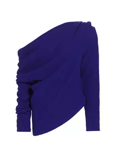 Асимметричная блузка из смесовой шерсти A.W.A.K.E. Mode, фиолетовый