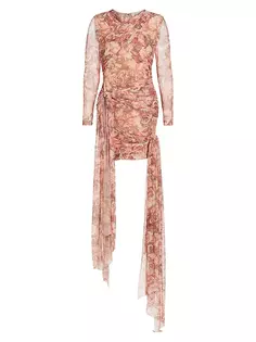 Мини-платье Desmine из сетки с высоким и низким вырезом и принтом Elliatt, мультиколор