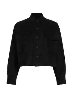 Укороченная куртка Jaiden из искусственной замши Rag &amp; Bone, цвет black faux suede