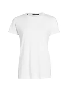 Свободная футболка с круглым вырезом Saks Fifth Avenue, цвет egret
