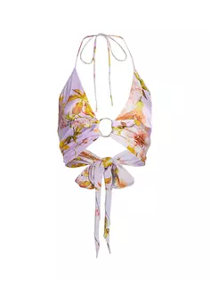 Укороченный топ с открытой спиной Niara Adriana Iglesias, цвет lilac garden