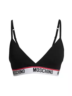 Бралетт с треугольным логотипом Moschino, черный