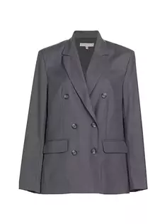 Двубортный атласный пиджак Vesper Wayf, цвет charcoal