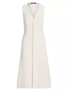 Индивидуальное платье Berke из льна и шелка Ralph Lauren Collection, цвет butter