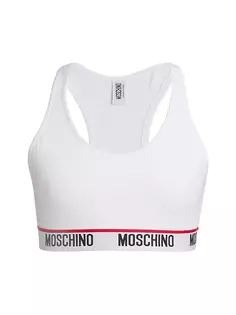 Спортивный бюстгальтер с логотипом Core Moschino, белый