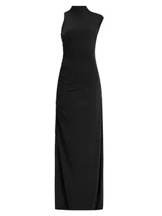 Платье из джерси с застежкой на повязку Hervé Léger, черный