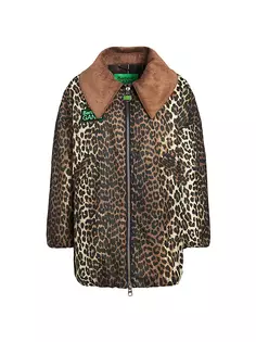 Бомбер из вощеного хлопка с леопардовым принтом Barbour x Ganni Barbour, цвет leopard print classic