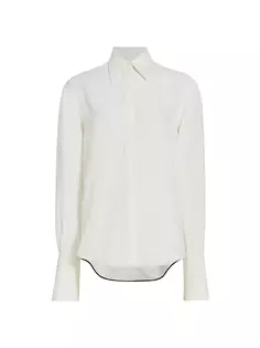Рубашка из мятого матового атласа Proenza Schouler, белый