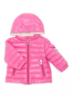 Куртка Paulas с капюшоном для маленьких девочек и маленьких девочек Moncler, розовый