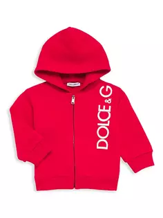 Толстовка на молнии с логотипом для маленьких мальчиков Dolce&amp;Gabbana, красный