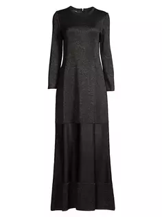 Платье макси с мерцающим трикотажем Misook, черный