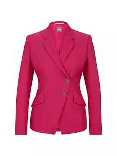 Куртка приталенного кроя из твила из натуральной шерсти Boss, розовый