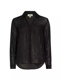 Рубашка в полоску Laurent с эффектом металлик L&apos;Agence, цвет black gold stripe L'agence