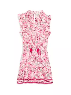 Платье без рукавов с цветочным принтом для маленьких девочек и девочек Poupette St Barth, розовый