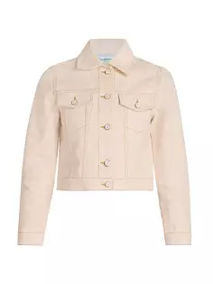 Джинсовая укороченная куртка с монограммой Casablanca, цвет off white